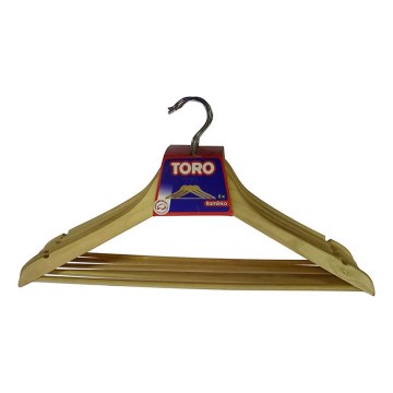 SET 6x Houten hanger 23x44,5 cm