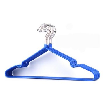 SET 6x Kleerhanger 19,5x41 cm metaal/blauw