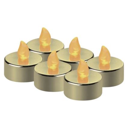 SET 6x LED Kerst Decoraties 6xLED/6xCR2032 goud