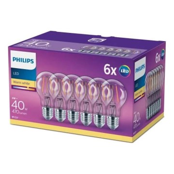 SET 6x LED Lamp VINTAGE Philips E27/4W/230V 2700K