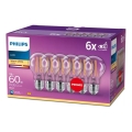 SET 6x LED Lamp VINTAGE Philips E27/7W/230V 2700K