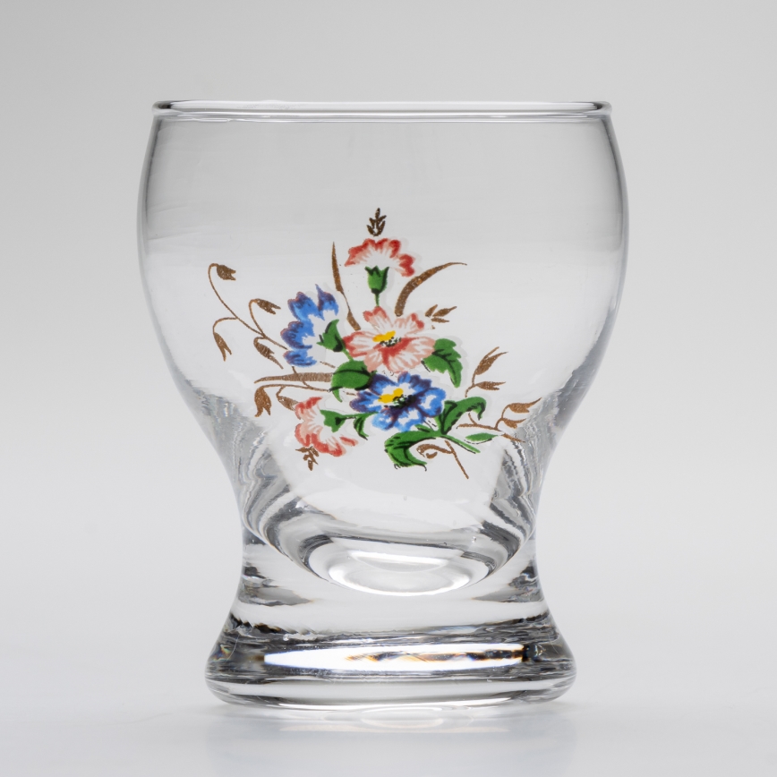Set 6x likeur glas doorzichtig - bloemenpatroon nr. 3