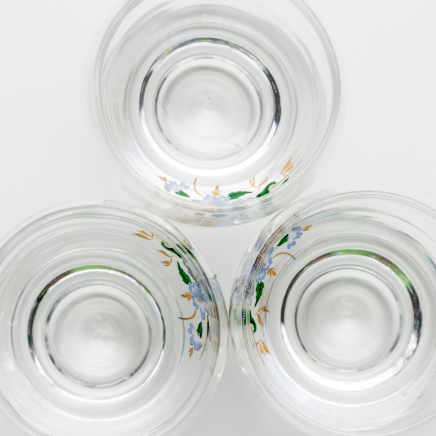 Set 6x likeur glas doorzichtig - bloemenpatroon nr. 4