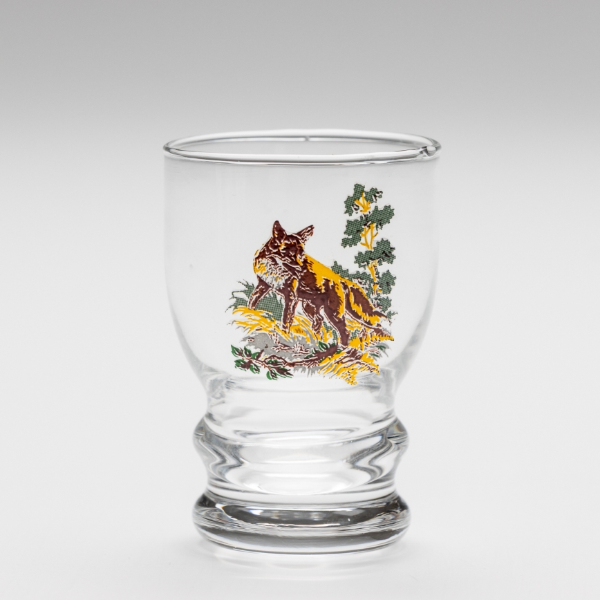 Set 6x likeur glas doorzichtig - jachtmotief