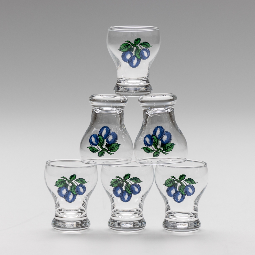 Set 6x likeur glas doorzichtig - pruim