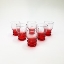 Set 6x likeur glas doorzichtig rood