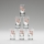 Set 6x likeur glas met een boeketmotief nr. 2
