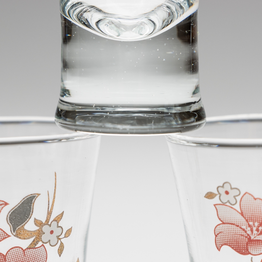 Set 6x likeur glas met een boeketmotief nr. 2