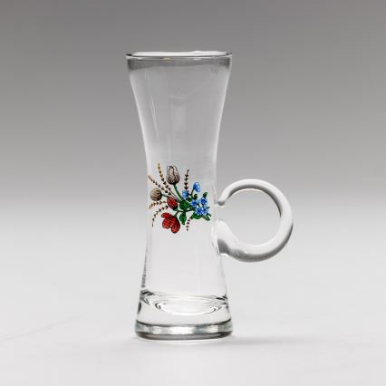 Set 6x likeurglas met handvat doorzichtig met een boeketmotief nr. 5