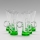 Set 6x likeurglas met handvat groen