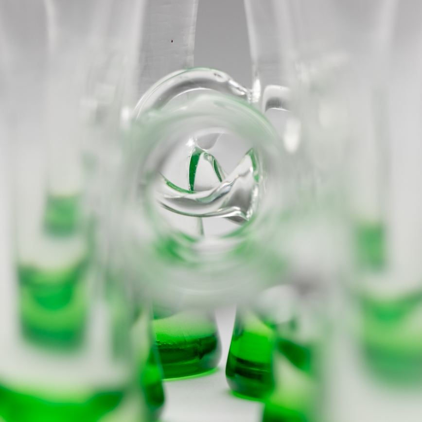 Set 6x likeurglas met handvat groen