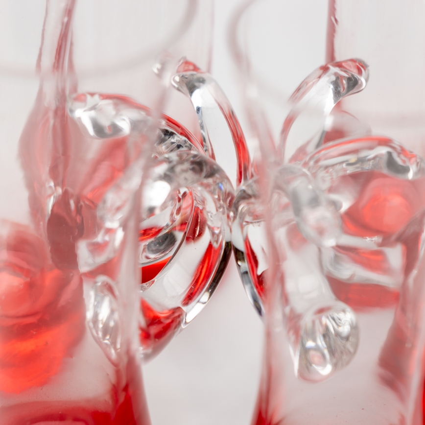 Set 6x likeurglas met handvat rood