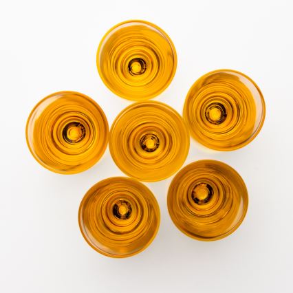 Set 6x shotglas 25 mm doorzichtig geel
