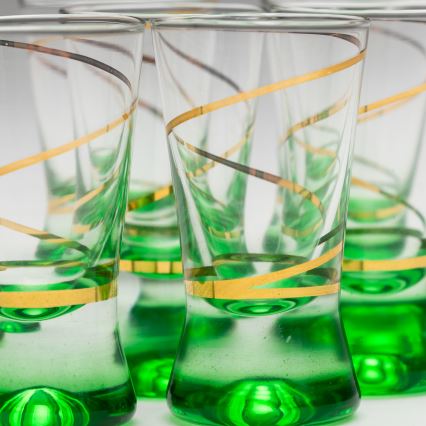 Set 6x shotglas 25 mm doorzichtig groen