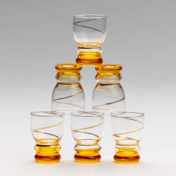 Set 6x shotglas doorzichtig geel