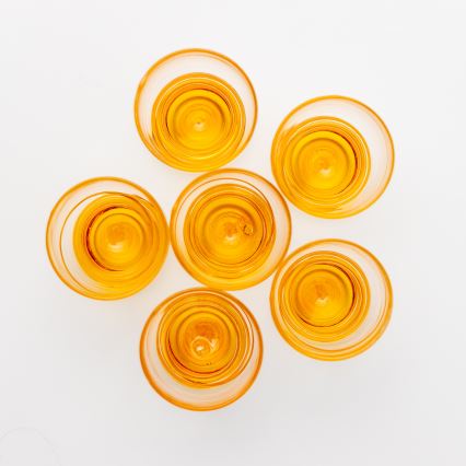 Set 6x shotglas doorzichtig geel