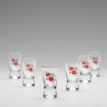 Set 6x shotglas doorzichtig met een boeketmotief nr. 2