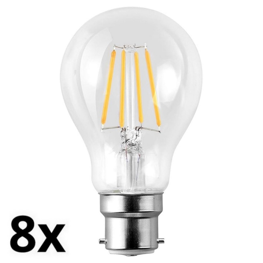 SET 8x LED Lamp A60 B22/7W/230V 2700K