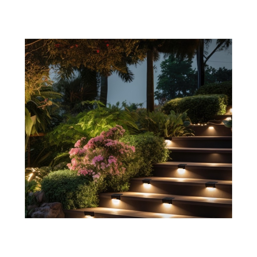 SET 8x LED Solarverlichting voor trappen LED/0,06W/1,2V 3000K IP44 600 mAh
