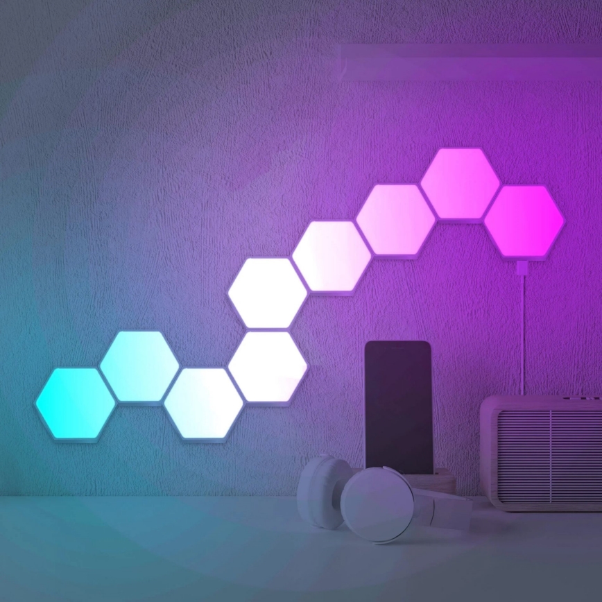 SET 9x LED RGBW Dimbaar wand decoratieve lamp MAYA LED/1W/230V + afstandsbediening