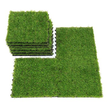 Set van 11 kunstgrastegels 30x30 cm, poolhoogte 20 mm, groen