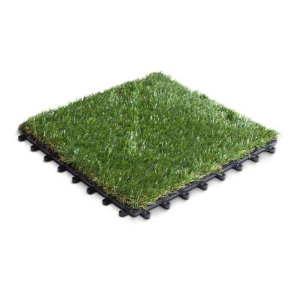 Set van 11 kunstgrastegels 30x30 cm, poolhoogte 20 mm, groen