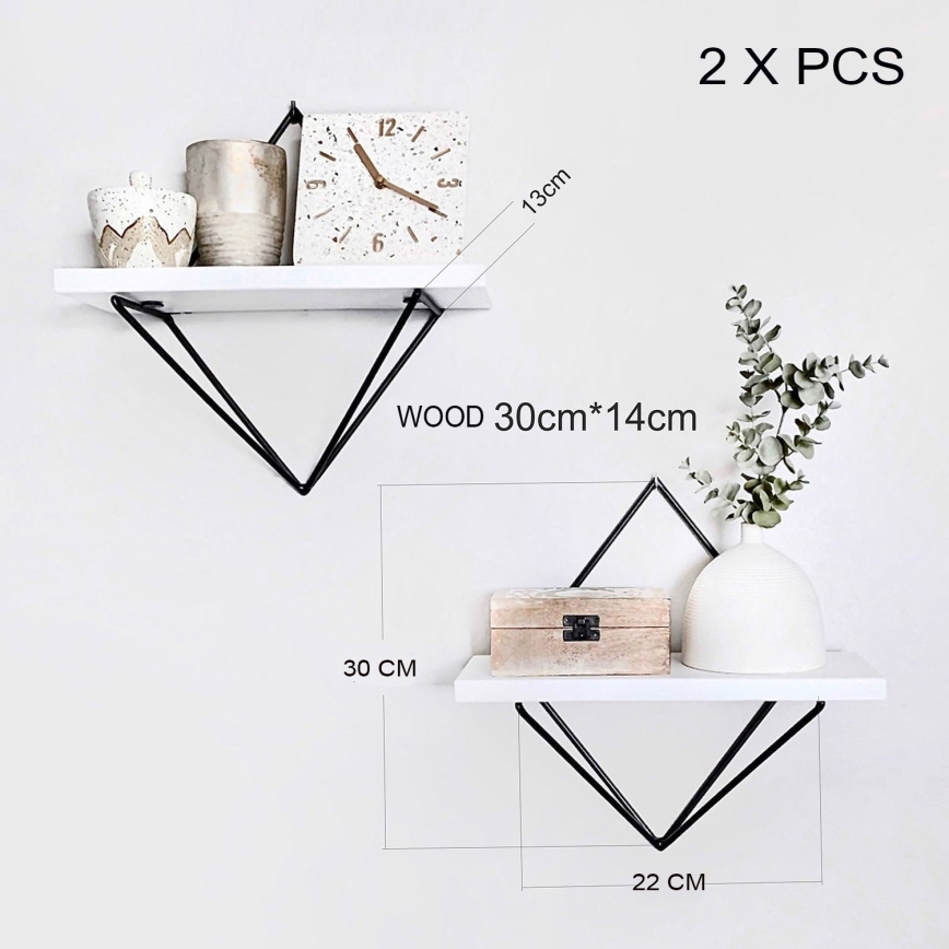 Set van 2 DIA-planken, wit/zwart