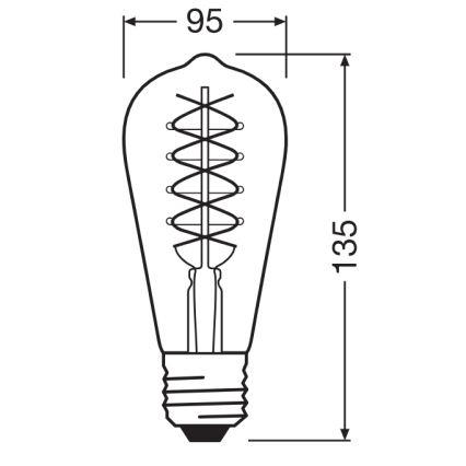 Set van 2 dimbare LED-filamentlampen E27/4,8W/230V 2200K - Osram