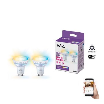 SET van 2 dimbare LED-lampen met bewegingssensor PAR16 GU10/4,7W/230V 2700-6500K CRI 90 Wi-Fi - WiZ