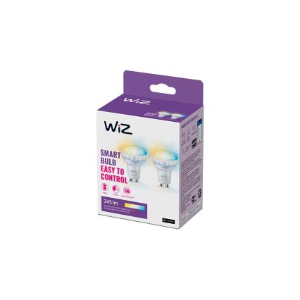 SET van 2 dimbare LED-lampen met bewegingssensor PAR16 GU10/4,7W/230V 2700-6500K CRI 90 Wi-Fi - WiZ