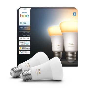 Set van 2 dimbare LED-lampen Philips Hue WHITE AMBIANCE E27/8,1W/230V 1000-20000K