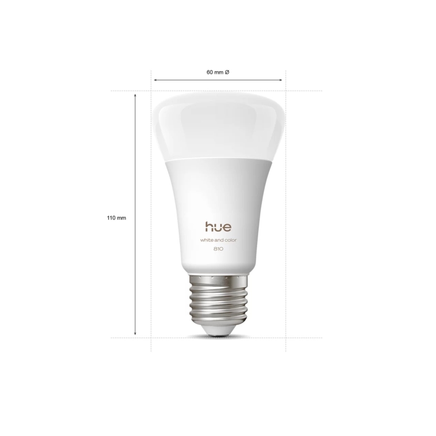 Set van 2 dimbare LED-lampen Philips Hue WHITE AND COLOR AMBIANCE E27/6W/230V 1000-20000K