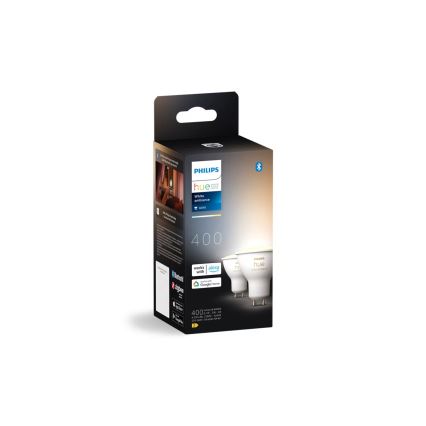 Set van 2 dimbare Philips Hue WHITE AMBIANCE GU10/4,2W/230V 2200-6500K LED-spots + dimmer-schakelaar