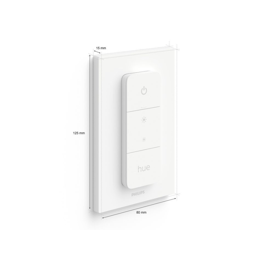 Set van 2 dimbare Philips Hue WHITE AMBIANCE GU10/4,2W/230V 2200-6500K LED-spots + dimmer-schakelaar