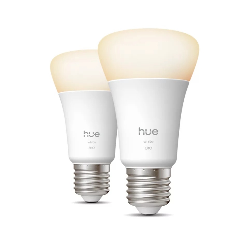Set van 2 dimbare Philips Hue WHITE LED-lampen, E27, 7W, 230V, 2700K