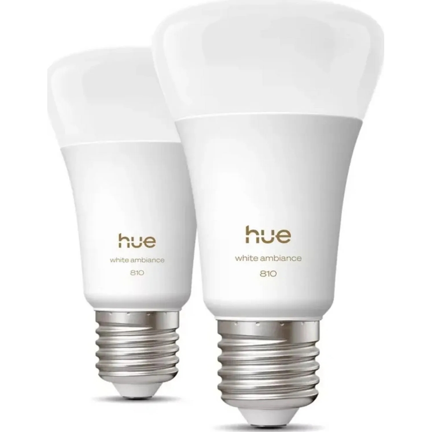 Set van 2 dimbare Philips Hue WHITE LED-lampen, E27, 7W, 230V, 2700K