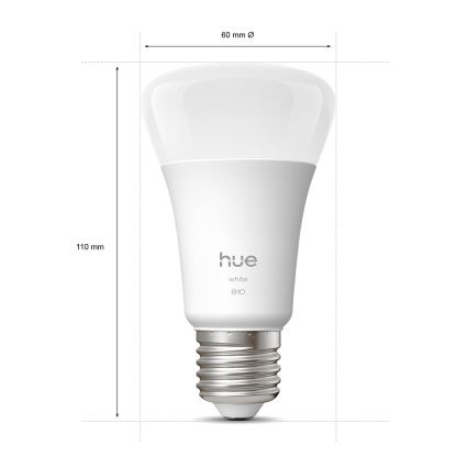 Set van 2 dimbare Philips Hue WHITE LED-lampen, E27, 7W, 230V, 2700K
