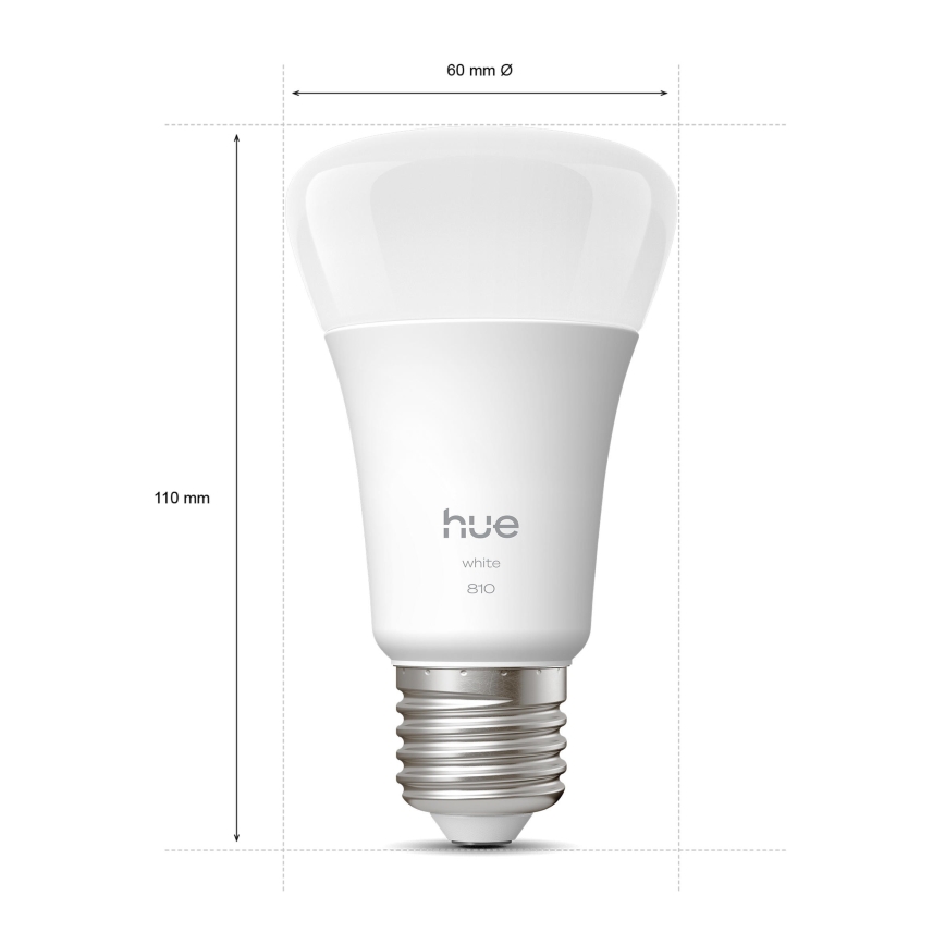 Set van 2 dimbare Philips Hue WHITE LED-lampen, E27, 7W, 230V, 2700K