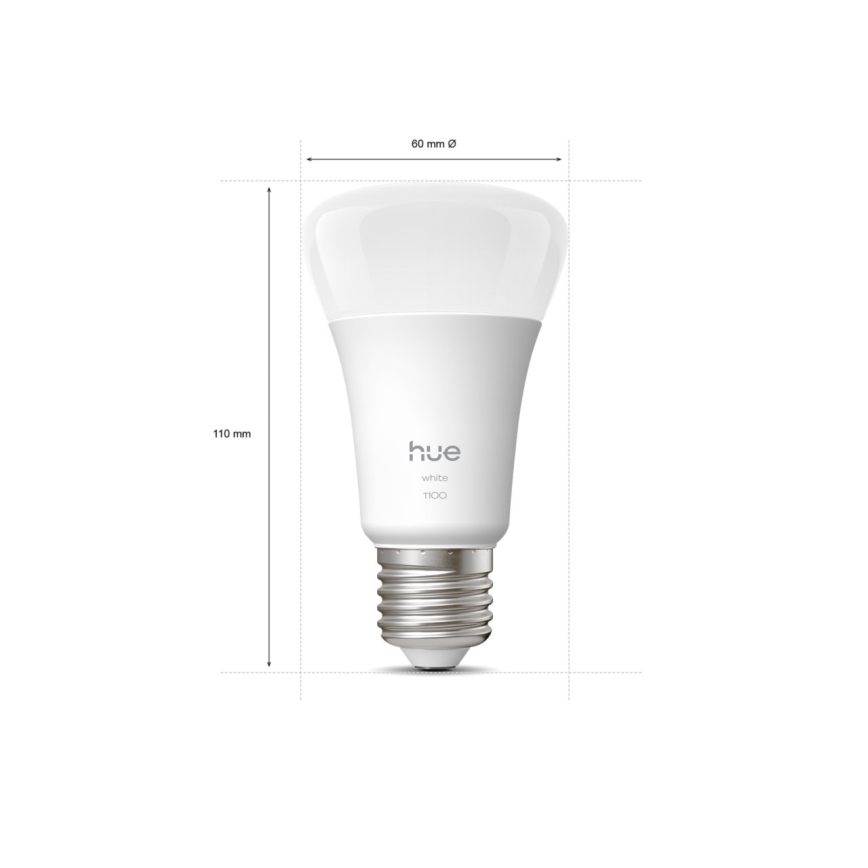 Set van 2 dimbare Philips Hue WHITE LED-lampen E27/9,5W/230V 2700K