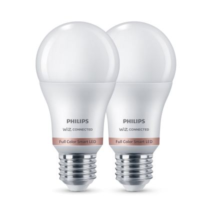 Set van 2 dimbare RGB-LED-lampen Philips SMART A60 E27/8,5W/230V 2200-6500K + afstandsbediening