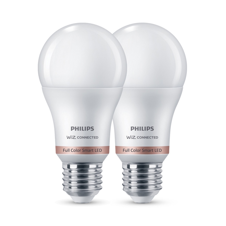 Set van 2 dimbare RGB-LED-lampen Philips SMART A60 E27/8,5W/230V 2200-6500K + afstandsbediening