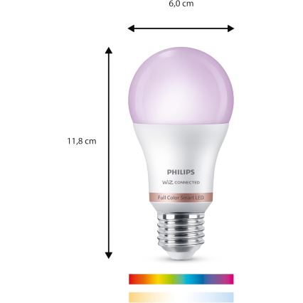 Set van 2 dimbare RGB-LED-lampen Philips SMART A60 E27/8,5W/230V 2200-6500K + afstandsbediening