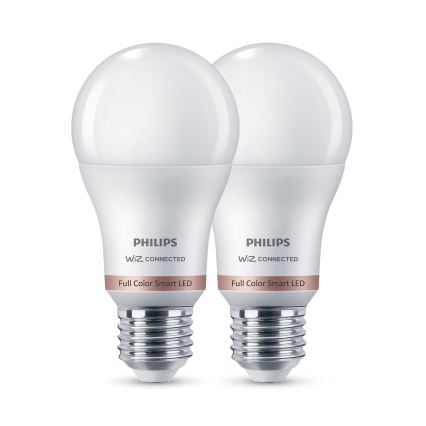 Set van 2 dimbare RGB-LED-lampen Philips SMART A60 E27/8,5W/230V 2200-6500K