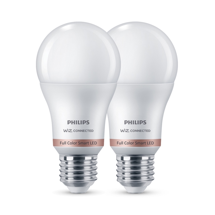 Set van 2 dimbare RGB-LED-lampen Philips SMART A60 E27/8,5W/230V 2200-6500K