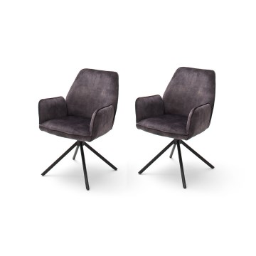 Set van 2 eetkamerstoelen NEXORO, antraciet