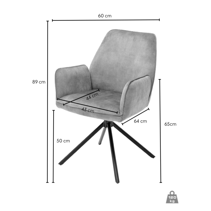 Set van 2 eetkamerstoelen NEXORO, antraciet