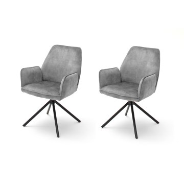Set van 2 eetkamerstoelen NEXORO, grijs