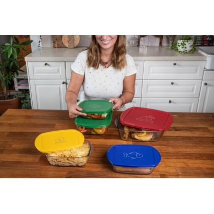 Set van 2 glazen bewaarpotten PYREX 1,2/2,5 l