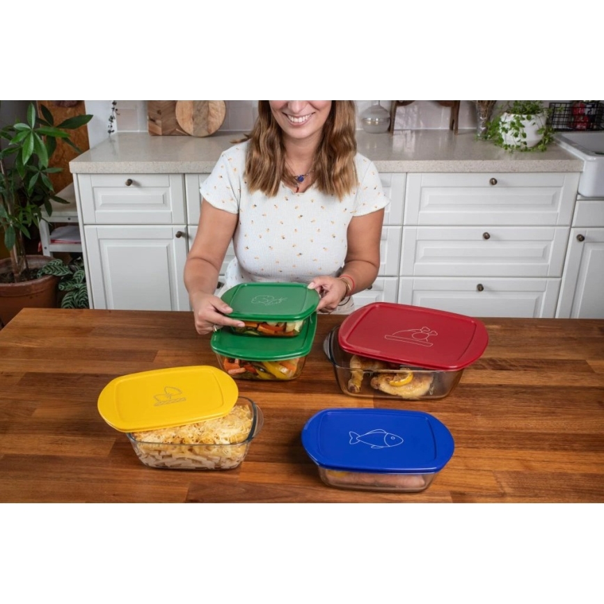 Set van 2 glazen bewaarpotten PYREX 1,2/2,5 l