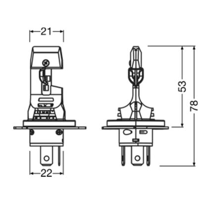 Set van 2 LED-autolampen NIGHT BREAKER SPEED H4 P43T/14W/12V 6000K - Osram